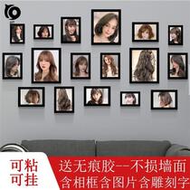 Decorative Wall Wall painting salon porch shop curly hair short hairstyle hair salon wall casual barber shop decorative painting wall