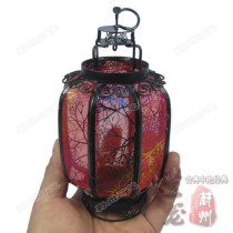 Classical pocket small lantern with lamp handicraft imitation antique lantern LED decorative winter melon festoons