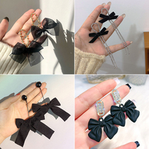 Black Velvet Butterfly Knot Earrings Temperament South Korea Nets Red Earrings Woman 2021 New Advanced Sensual Pendant Earrings
