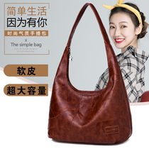 Middle Aged Girl Bag Big Bag 2021 Autumn Winter New Retro Fashion Soft Leather Single Shoulder Diagonal Satchel Lady Large Capacity Bag