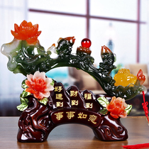Jade Ruyi ornaments modern Chinese living room TV wine cabinet decorations new house moving new home creative gifts