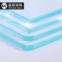 Tempered glass custom household ultra-white rectangular coffee table table surface black paint round table shaped countertop custom