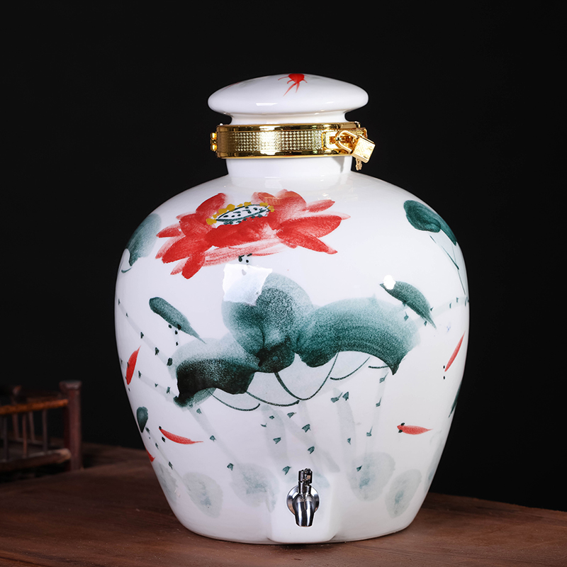 Jingdezhen ceramic jars hand - made mercifully bottle 10 jins 20 jins 50 pounds with leading domestic it sealed empty wine