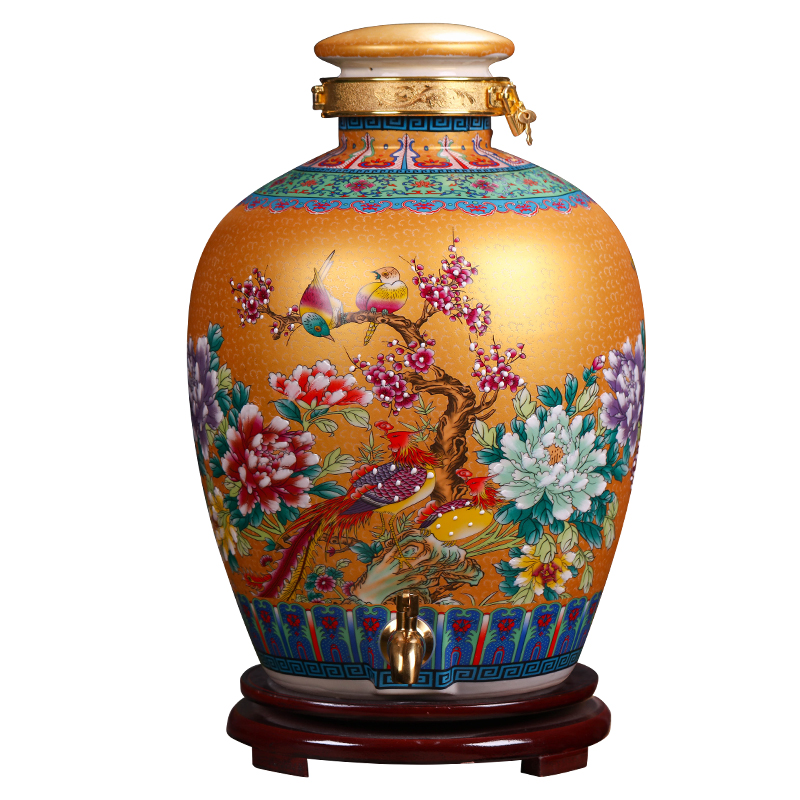 Jingdezhen ceramic terms jars household seal bottle wine 10 jins 20 jins 30 jins of 50 pounds with leading liquor cylinder