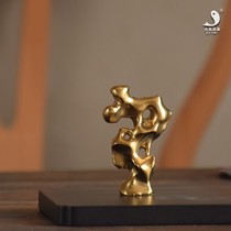 Big fish beauty ceramic small rockery Taihu stone ornaments hand carved Hollow Mountain tea pet dry landscape accessories