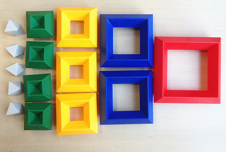 菱形积木 白宫积木 蒙氏教具 启蒙积木 手眼协调 3d立体积木底座