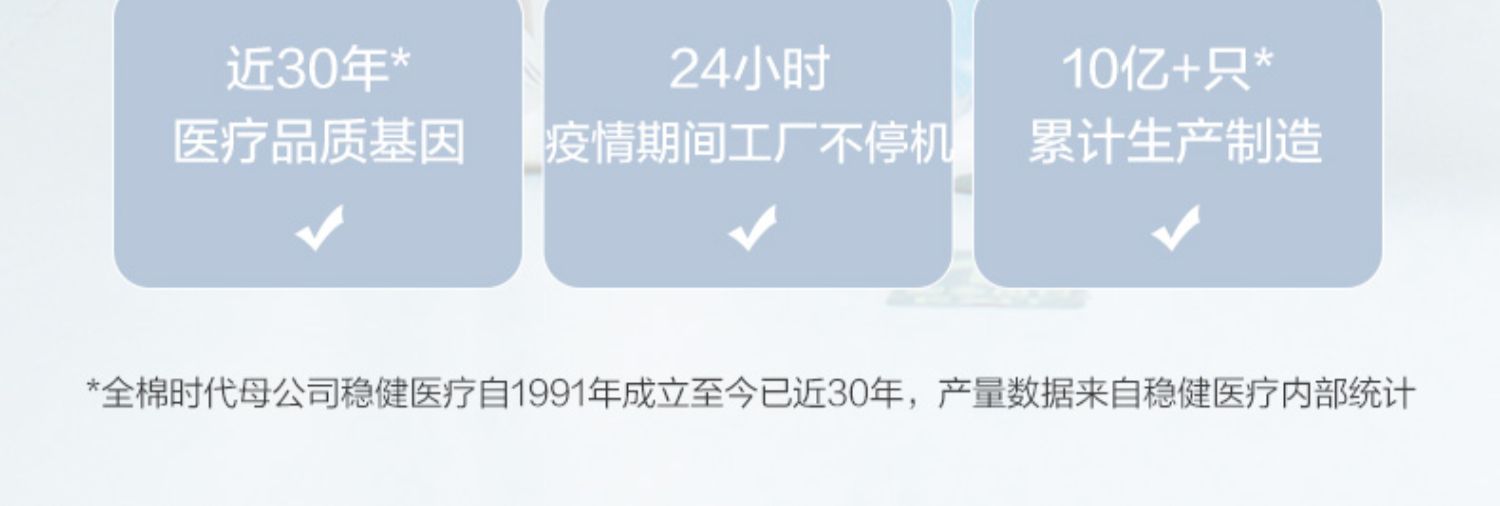 【现货速发】稳健全棉时代一次口罩100片
