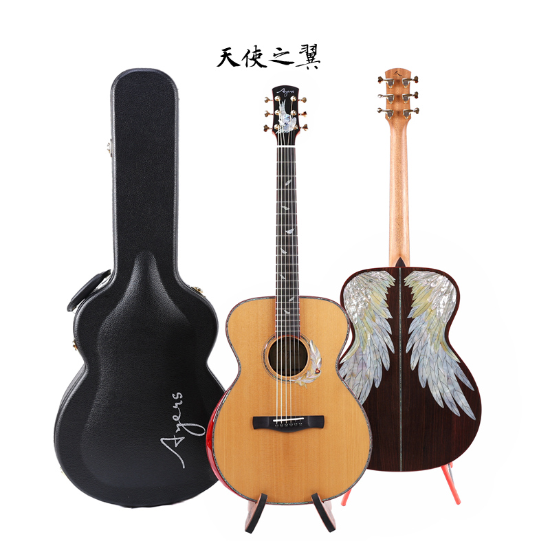 飞琴行 爱乐诗ayers 天使之翼custom 私人定制全单手工民谣木吉他