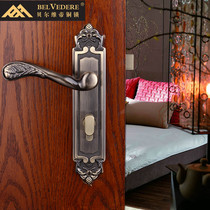 Shuangshan Hardware Belvidi Copper Lock Pure Copper Antique Jane Ou American Indoor Universal Door Bathroom Door Lock