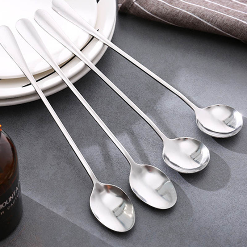 Stainless steel spoon household long handle small spoon spoon spoon spoon creative cute children eat net red spoon