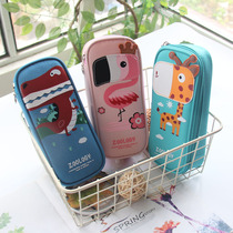 New student flamingo dinosaur giraffe pencil case cute cartoon stationery box large capacity pencil case