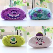 Learning utensils Monster University cartoon plush cute double-sided cosmetic bag function student storage zipper pencil bag female