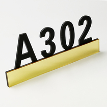 Hotel house number Acrylic custom high-end community hotel digital sticker number plate Home room light luxury commercial