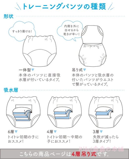 Japanese chucklebaby ຂອງແທ້ເດັກຜູ້ຊາຍແລະແມ່ຍິງການຮຽນຮູ້ pants ການຝຶກອົບຮົມ pants 4 ຊັ້ນຫ້ອຍປະເພດ 5 ຕ່ອນ