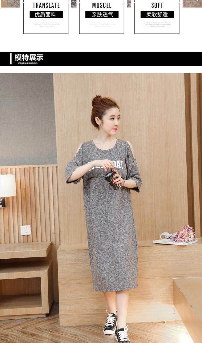 哺乳衣长款连衣裙外出服喂奶衣时尚潮妈浦乳期睡裙夏季大码居家裙