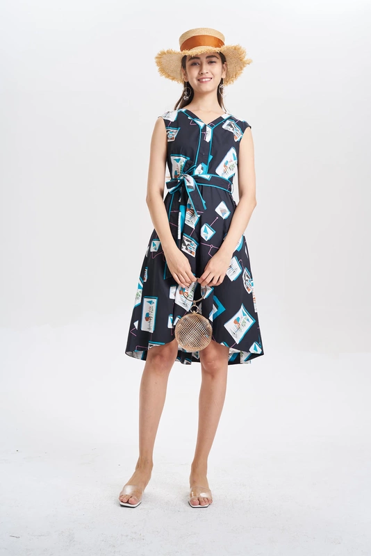 Yiyu của phụ nữ chính hãng Counter 2021 Thời trang mới mùa hè Urban Elegant Dress J2L83 - váy đầm