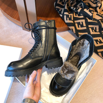 2021 new short boots snow boots women winter plus thick warm cotton shoes plus fluffy fur integrated wool ann martin boots