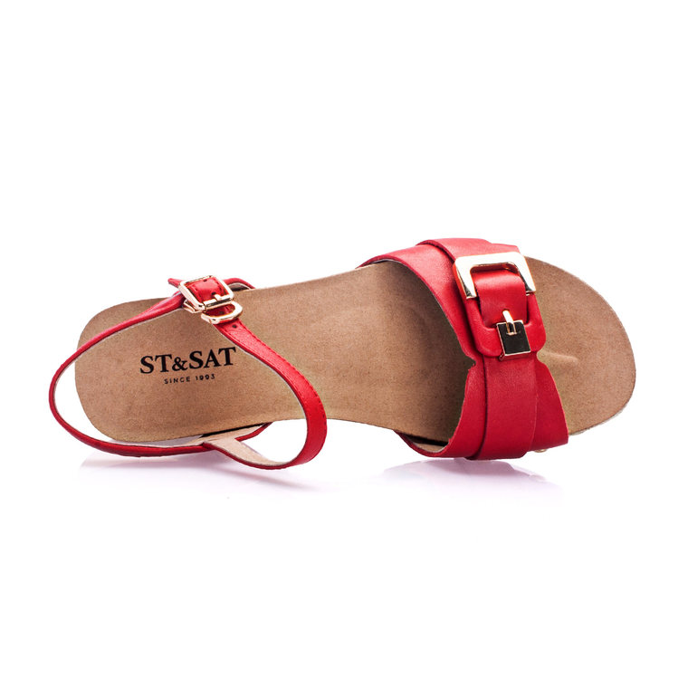 St&Sat/星期六2015年夏季新品牛皮高跟铆钉凉鞋女鞋SS52118880