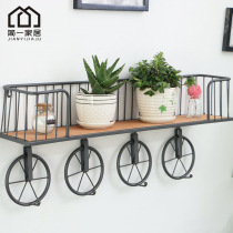 Creative wrought iron partition shelf living room coat adhesive hook barber shop shampoo shelving shop decoration ledge