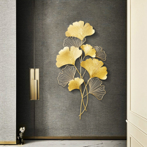 Nordic light luxury gold wrought iron ginkgo leaf wall living room background wall porch bedroom wall Wall soft decoration