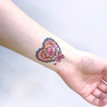 Colorful cute cartoon elephant children tattoo stickers waterproof female long-lasting tide wind ins body painting hipster ins