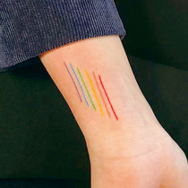 Colored lines Yayao style sticker waterproof durable female Net red explosive wrist cartoon children tattoo sticker tide