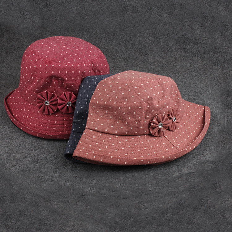 春夏天女帽 可折叠女士布帽遮阳凉帽中老年妈妈帽子盆帽秋季帽子