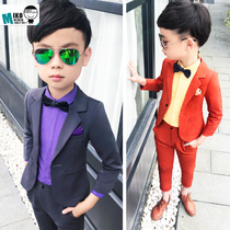 Korean version of the spring and autumn handsome childrens suit suit British style boy small dress Flower girl suit three-piece suit