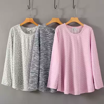 Foreign trade large size women's clothing original tail single spring new trendy fat mm knitted T-shirt round neck thick cotton T-jacket 250 kg