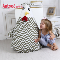 (Original) new childrens chicken plush toy storage bag cartoon shape bean bag bean bag chair lazy sofa