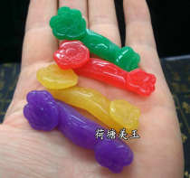 Natural jade Ruyi pendant Handle piece Colorful Malay jade mini small ornaments Pendant Jade pendant DIY accessories