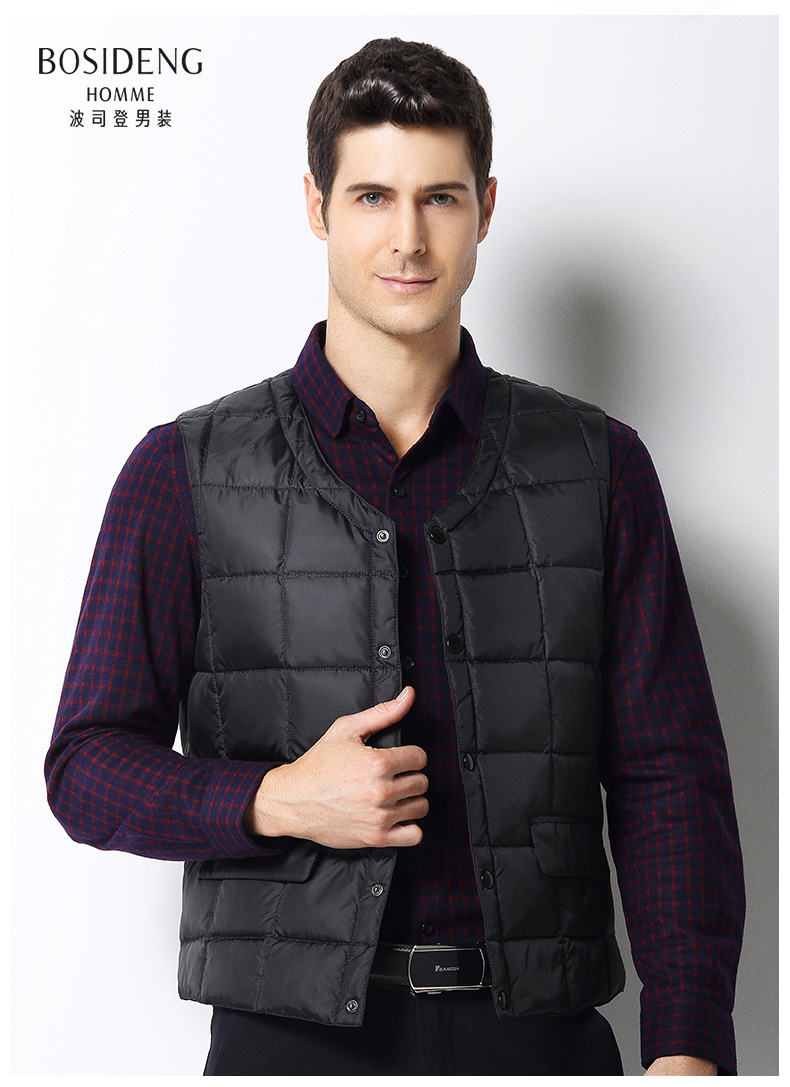 波司登男装中老年羽绒马甲厚款秋冬男士休闲外套秋羽绒服背心