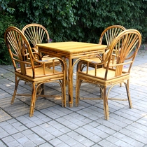 Handmade bamboo bamboo sofa simple square bamboo table and chair combination home courtyard leisure restaurant commercial outdoor table and chairs