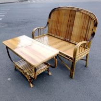 Natural quality bamboo furniture leisure three people bamboo sofa economic home living room outdoor courtyard tea table combination