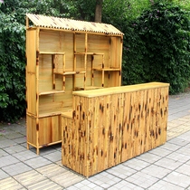 Pastoral retro quality bamboo corner bar cabinet hotel restaurant hotel cashier display bogu special-shaped shelf