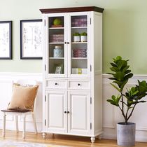 American environmental protection solid wood side cabinet living room corner locker floor high cabinet bathroom waterproof toilet side cabinet bookcase