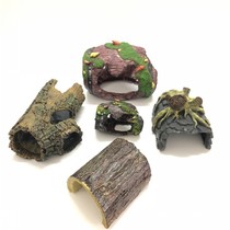 Fish tank landscaping decoration Resin ornaments Fish and shrimp shelter house spawning cave Hollow wine barrel barrel tree hole
