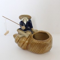 Manufacturer Direct sales Ceramics Fishing Weng Fish Tank Aquarium Building View Character Pendulum Bonsai Fake Mountain Pagoda Pavilion Subdecoration