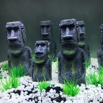 New fish tank emulation Water ethnic decoration Built View Reptile Cylinder Turtle Cylinder Small Pendulum with Easter Stone Like resin material