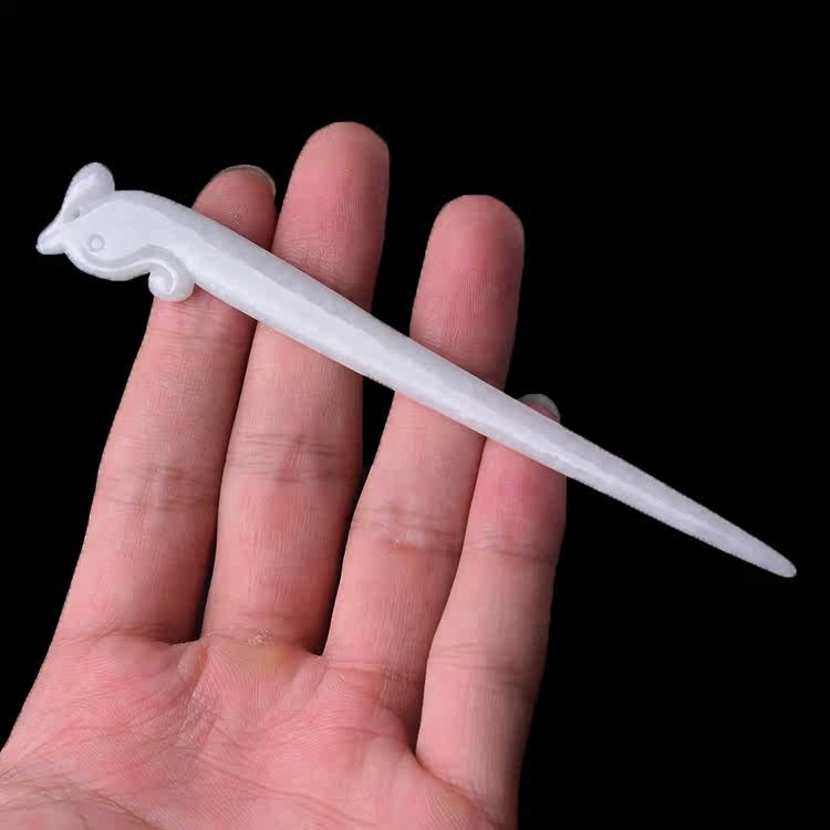 隆慈缘玉器 缅甸a货翡翠冰糯种老坑天然玉凤簪工发簪正品凤凰发簪