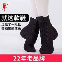 Red Dancing Shoes Canvas Jazz Dance Boots Skills Shoes Soft Bottom Sports Fitness Shoes Dance Shoes Modern Dance Jazz Dance Shoes