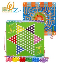 Puzzle toy annular hexagonal checkerboard labyrinth two-in-one magnetic iron shipping pen Labyrinth desktop multifunction game