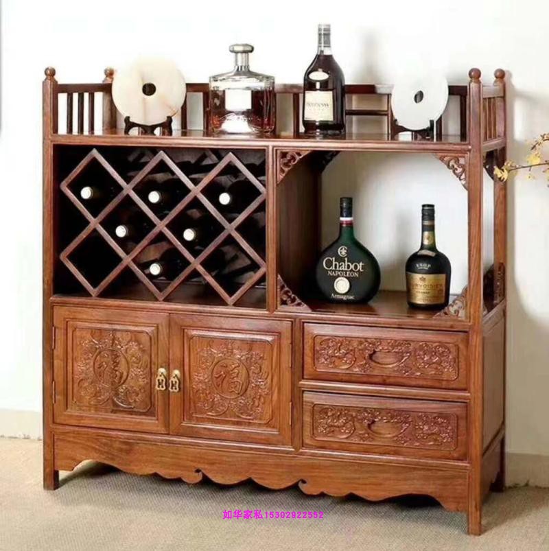 Mahogany sideboard imported African huanghuali small wine cabinet sideboard multi-functional wine cabinet sundries cabinet factory direct sales