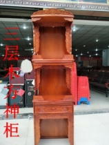 Shrines column cabinet altar gong tai Wood fo ju shen ju wealth cabinet Avalokitesvara cabinet three shrine worship cabinet shen lou offers