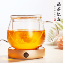 Tea Yiyou high temperature resistant transparent large capacity glass with household flower tea cup Womens tea water separation tea cup