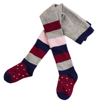 New padded girls baby cotton pantyhose baby leggings warm striped socks
