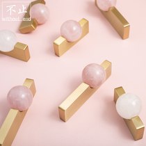 More than original design high-end brass handle natural crystal ball light luxury wardrobe shoe cabinet drawer long handle