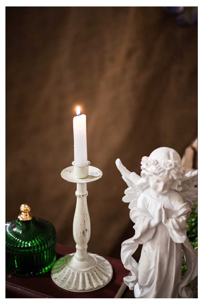 跨境热销jk慕空间复古做旧白色铁艺多头长杆蜡烛烛台浪漫餐桌装饰