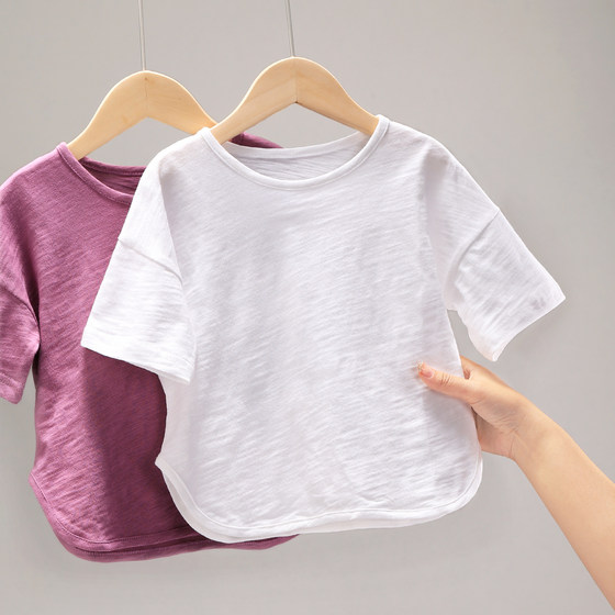 Children's short-sleeved T-shirt for boys 2025 new summer pure cotton medium-sized children's top for girls thin baby base shirt
Children's short-sleeved T-shirt for boys 2025 new summer pure cotton medium-sized children's top for girls thin baby base shirt