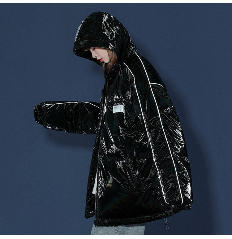 80%白鸭绒 冬季宽松夜光条保暖连帽羽绒服 yr101p255控328